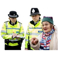 elderly lady reporting an incident to Police