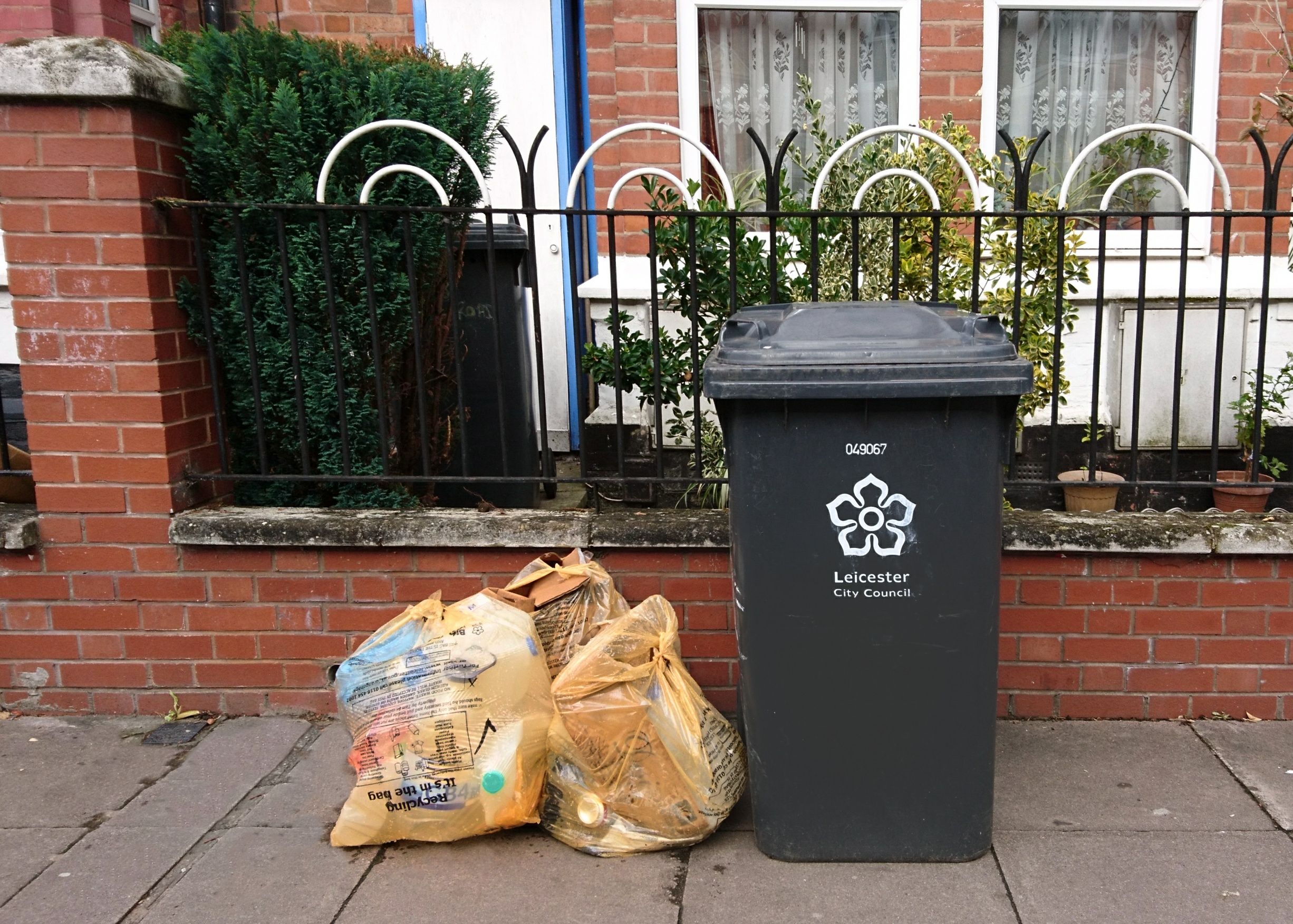 Orange bag and bin