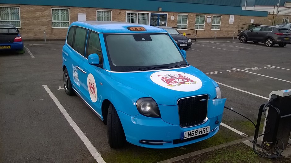 A taxi powered by electricity