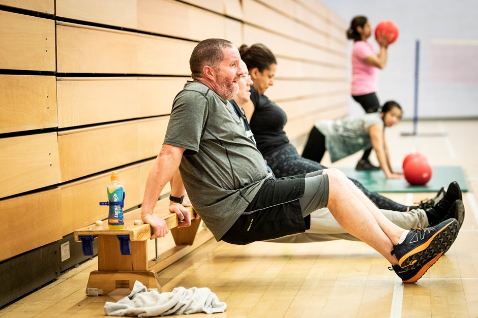 People relaxing after a fitness session