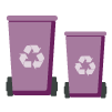 Recycling bins representing consumer choice theme